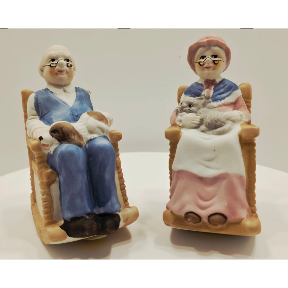 VINTAGE *NEW* 1989 TMD Country Couple Rocking Figurines Set of 2