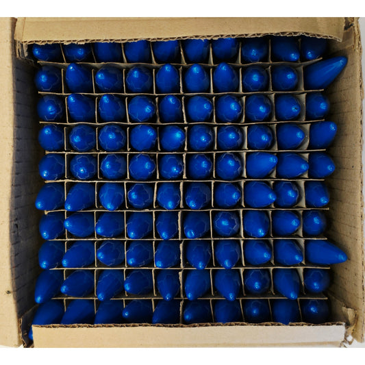 VINTAGE *NEW * Christmas Light Bulbs C6 Set of 100 - BLUE