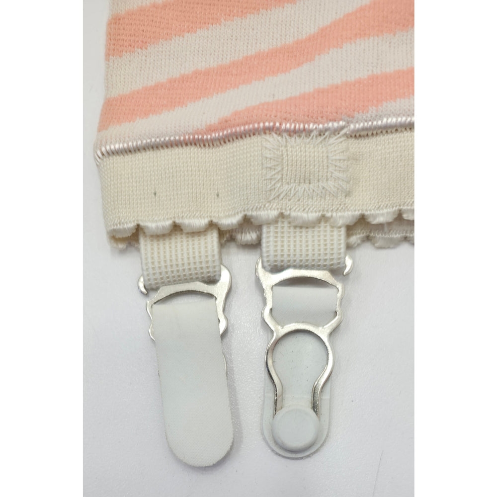 VINTAGE *NEW* 1960's Ban-Lon Women's Pink & White Striped Girdle w/Garter Size S