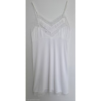 VINTAGE *NEW* 1960's Women's White  with Lace Trim Slip Dress Size 42