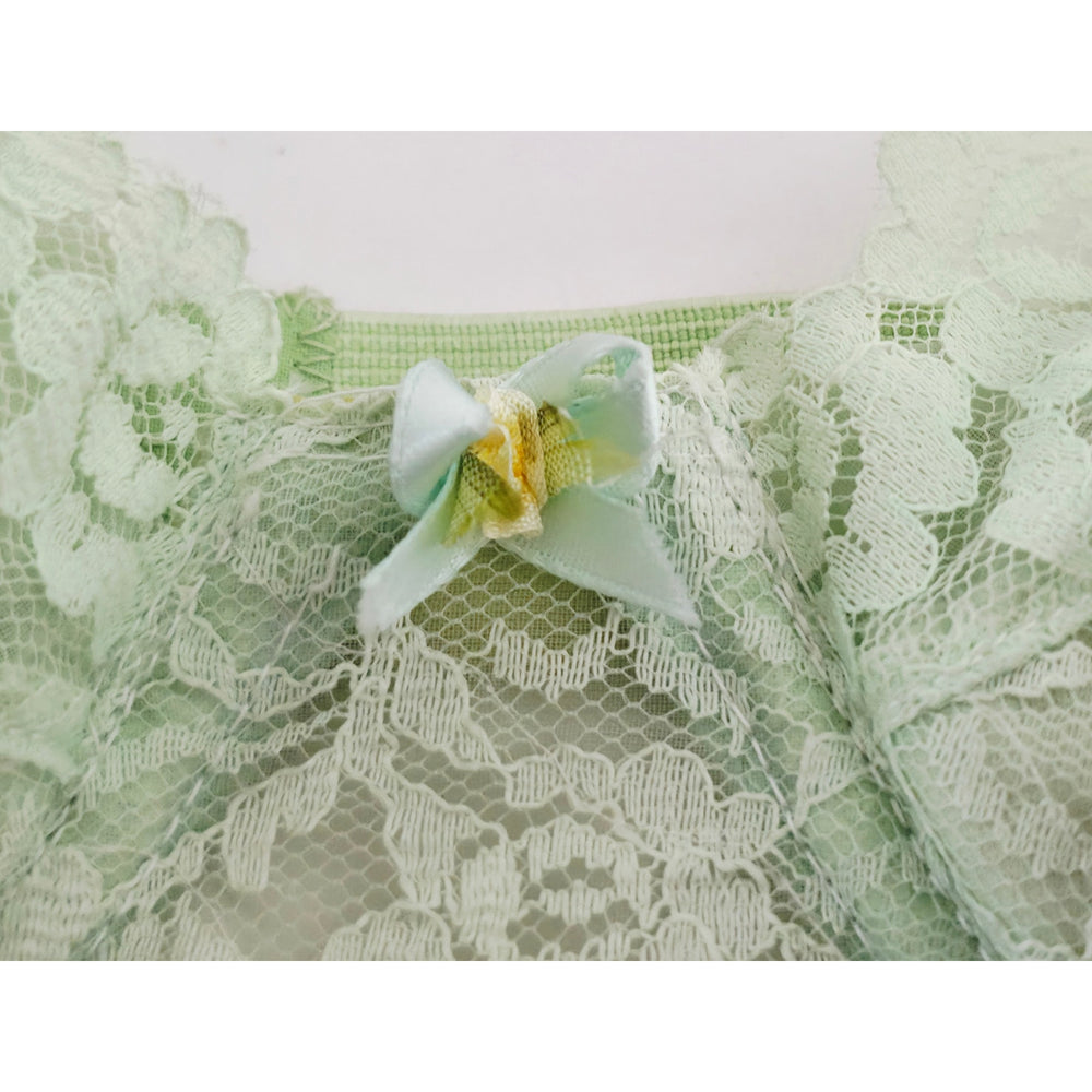 VINTAGE *NEW* 1960's Empire Foundation Women's Green Lace Push Up Bra Size 34A