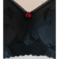 VINTAGE *NEW* 1960's KODEL Women's Black Padded Bullet Bra w/Flower Size 36 B