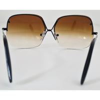 VINTAGE *NEW* 1970's Glam Unisex Sunglasses Black Frame with Smoke Grey Lens