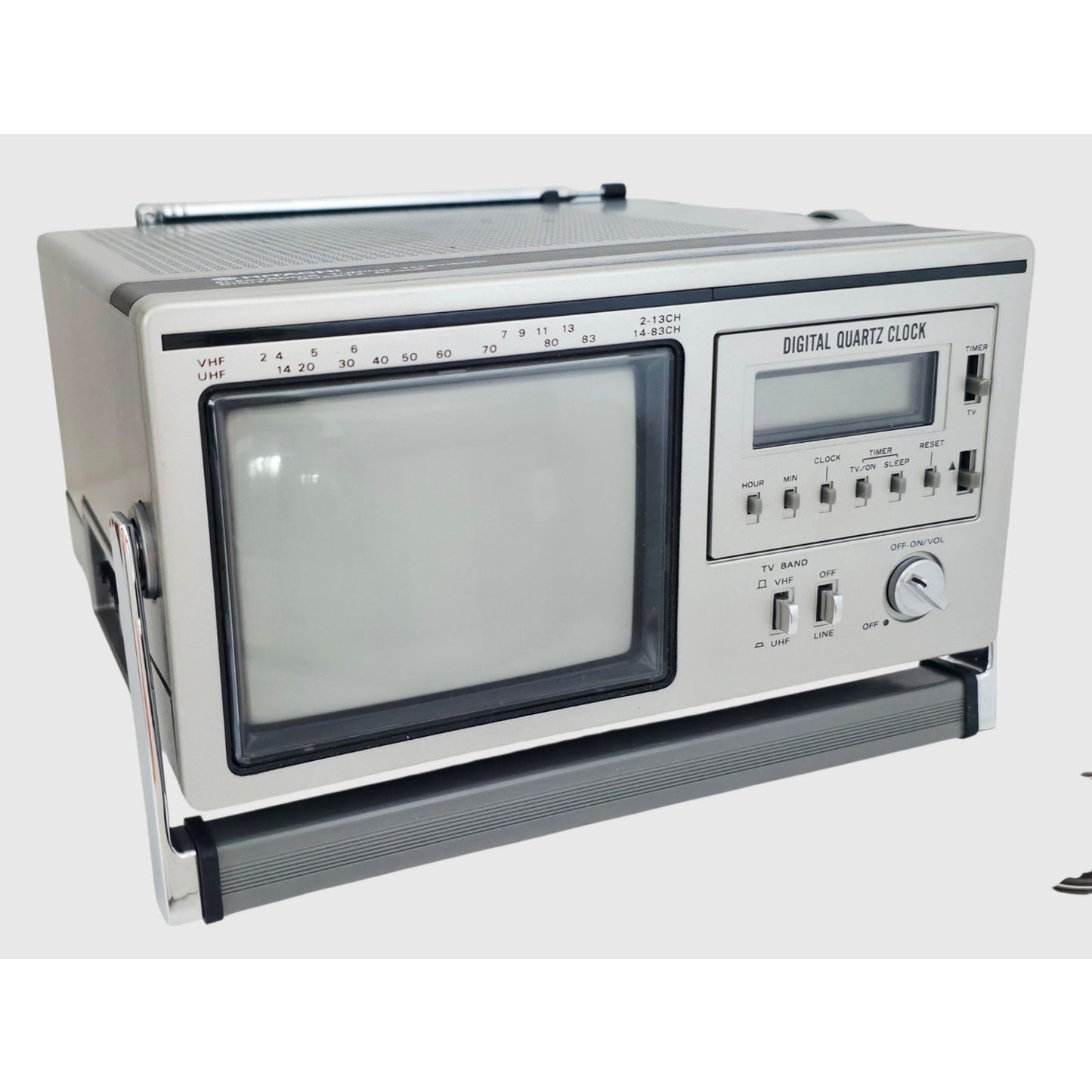 VINTAGE *New* 1980 Hitachi K2300 Solid State TV Receiver/Digital Clock