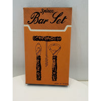 VINTAGE *NEW* 1950's 3-Piece Portable Wooden Handle Bar Set