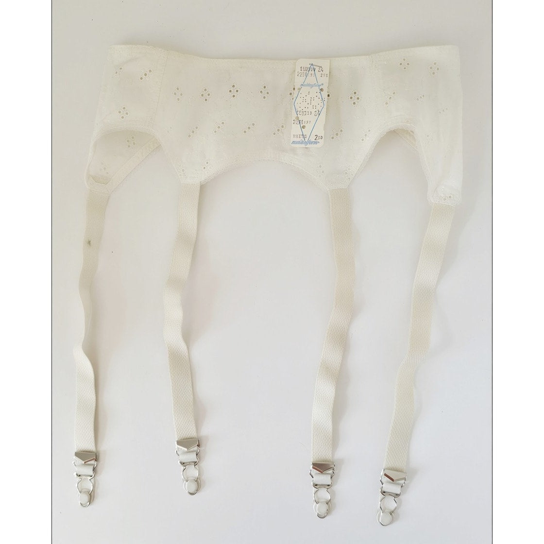 VINTAGE *PRISTINE* 1960's Women's Cream Lace Garter Belt Size S (24)