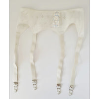 VINTAGE *PRISTINE* 1960's Women's Cream Lace Garter Belt Size S (24)