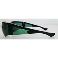 VINTAGE *PRISTINE* 1970's Glam Unisex Black Oval Frame Green Lenses