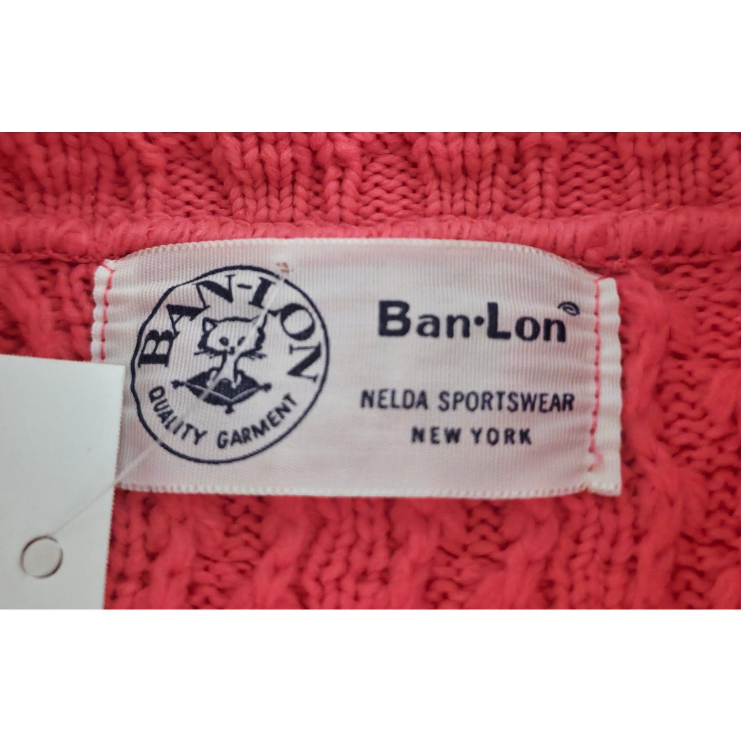VINTAGE *NEW* 1960's Ban-Lon Pink Collared Sweater  100% Acrylic Size 40 Made in New York