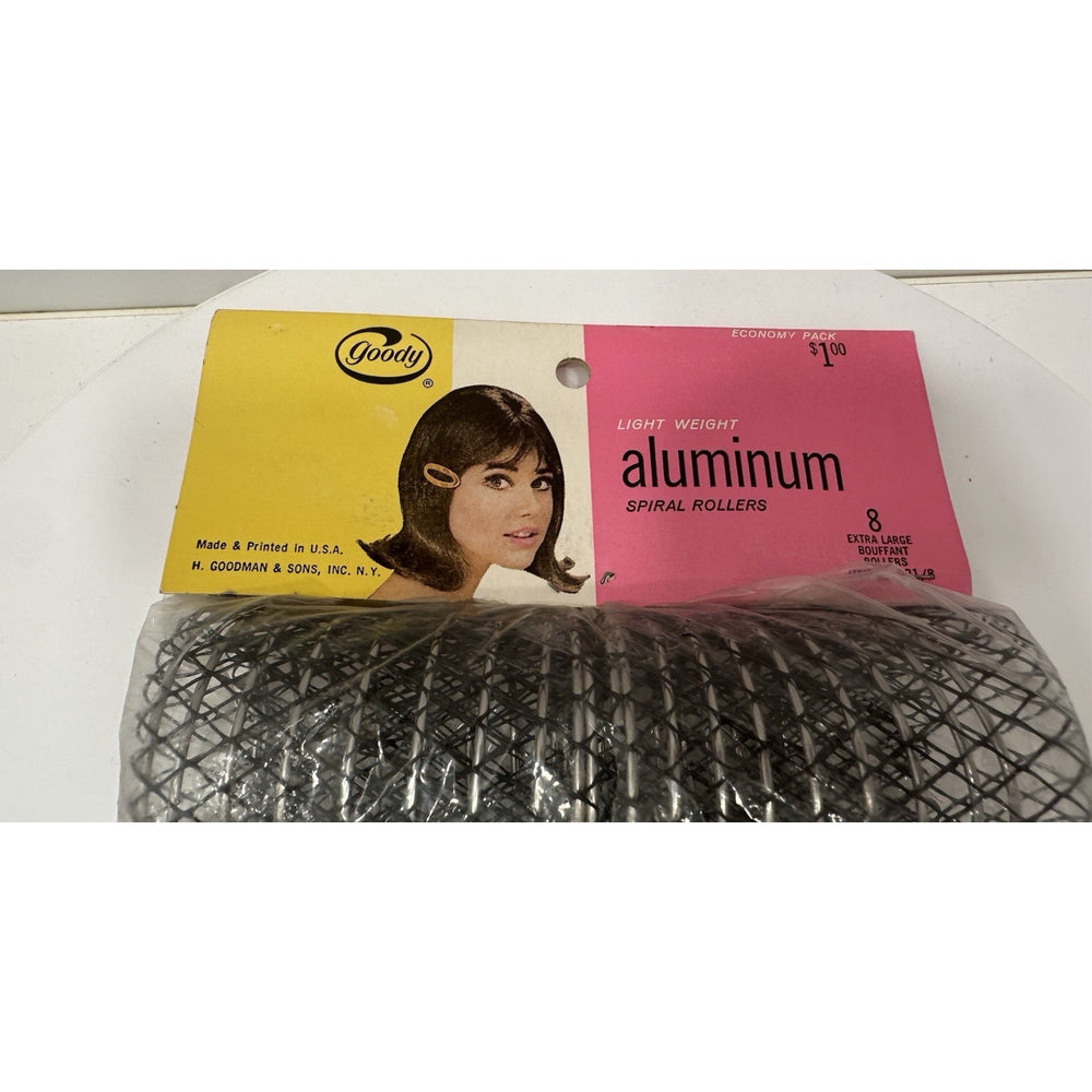 VINTAGE *NEW* 1970's Goody XL Aluminum Spiral Rollers Pack of 8