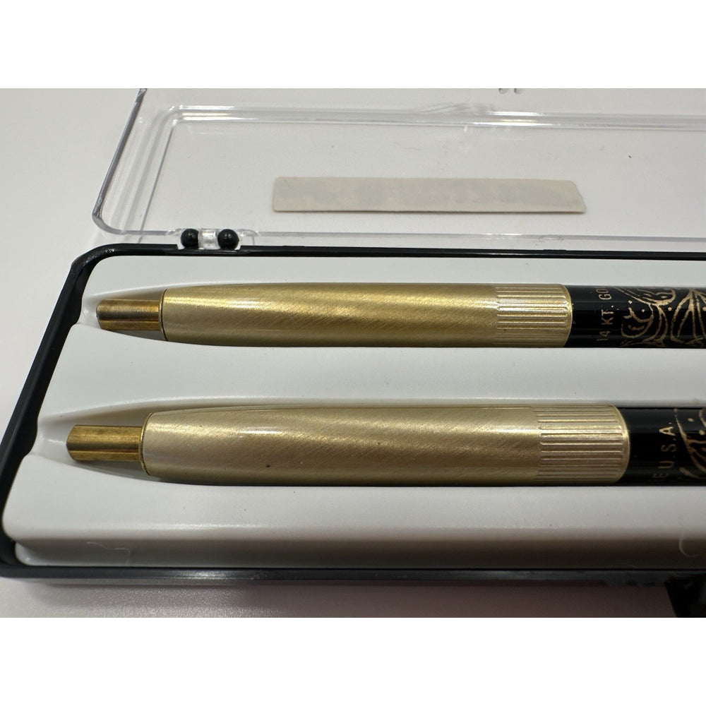VINTAGE *NEW* 1960's Set of 14K Gold Filigree Perfumed Pens USA