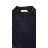 VINTAGE *NEW* 1960's Women's Navy Hand Loomed 100% Virgin Wool Sweater Size 40