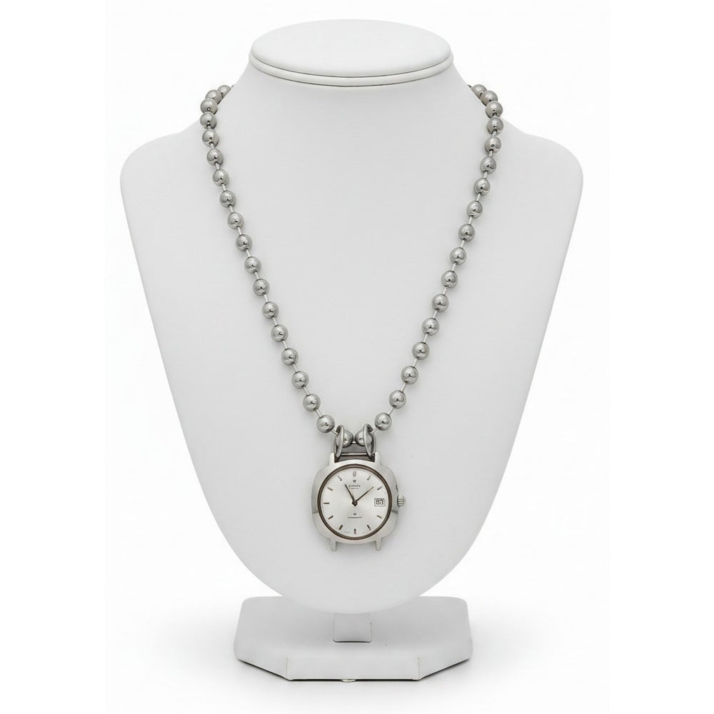Vintage 1960's Stellaris Silver Watch Face Necklace Custom Made Limited Edition