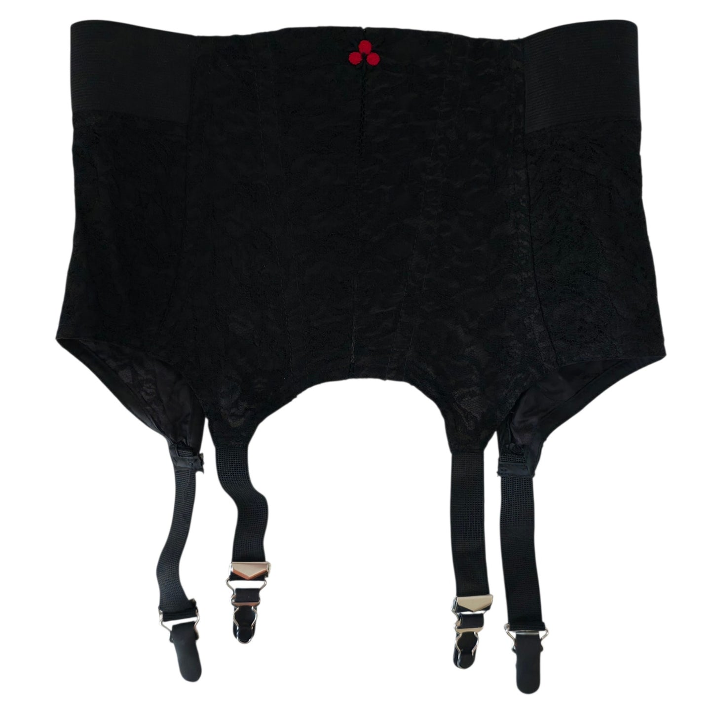 VINTAGE *NEW* 1950's Women's Black with Red Heart Girdle/Garter Size S Lot of 3