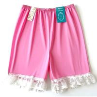 VINTAGE *NEW* 1960's Kayser Women's Pink w/White Lace Bloomers Panties Sz M (6)
