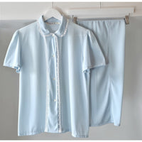 VINTAGE *NEW* 1960's Miss Crinoline Women's Blue with Lace Pajama Set Size 34