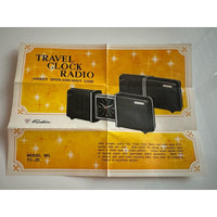 VINTAGE *NEW* 1960's/1970's Travel Clock Radio, Open/Shut Red Case