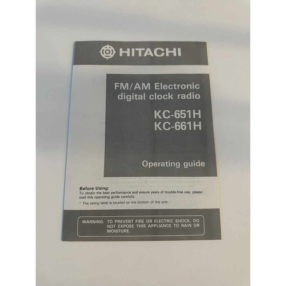 VINTAGE *NEW* Hitachi KC-651H/661H Digital Alarm Clock Radio Manual Only