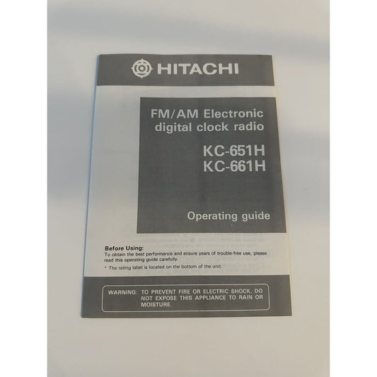 VINTAGE *NEW* Hitachi KC-651H/661H Digital Alarm Clock Radio Manual Only