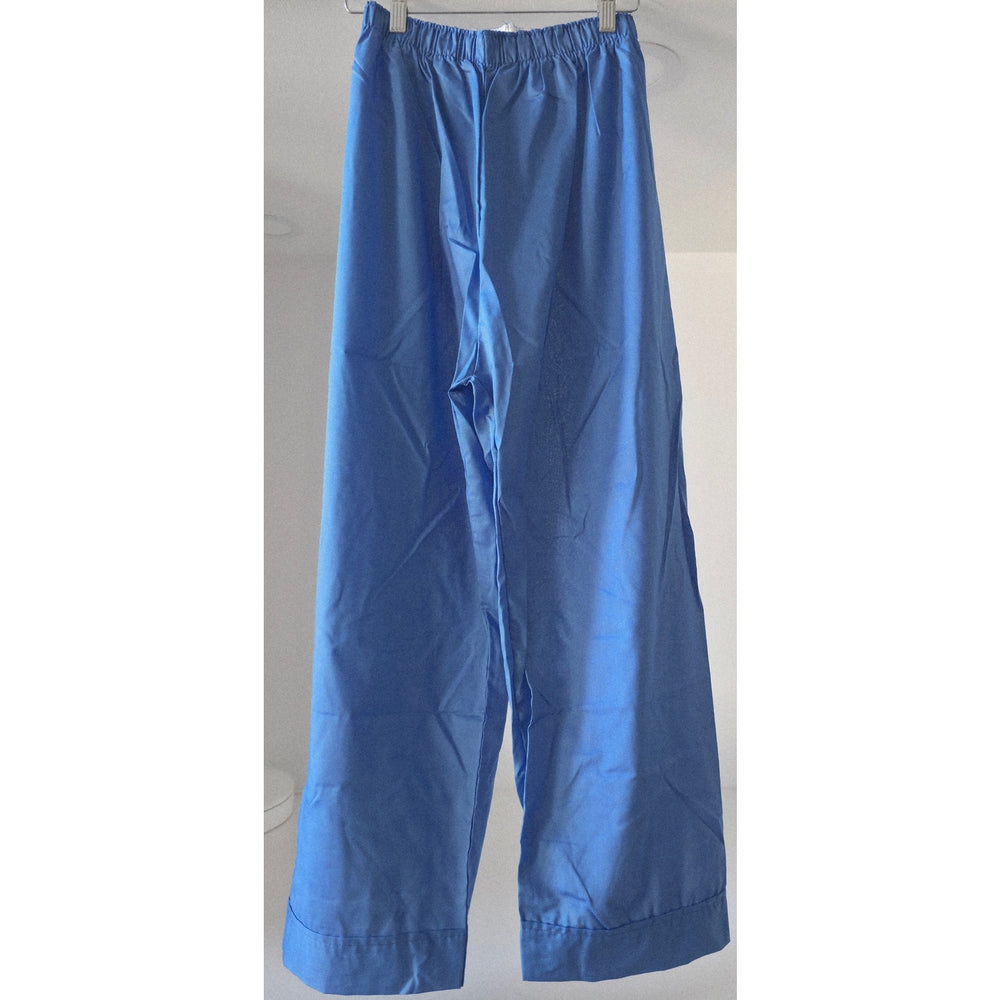VINTAGE *NEW* 1970's Women's Blue Scrubs | Top & Pants | Kimono with Pink Belt Size M