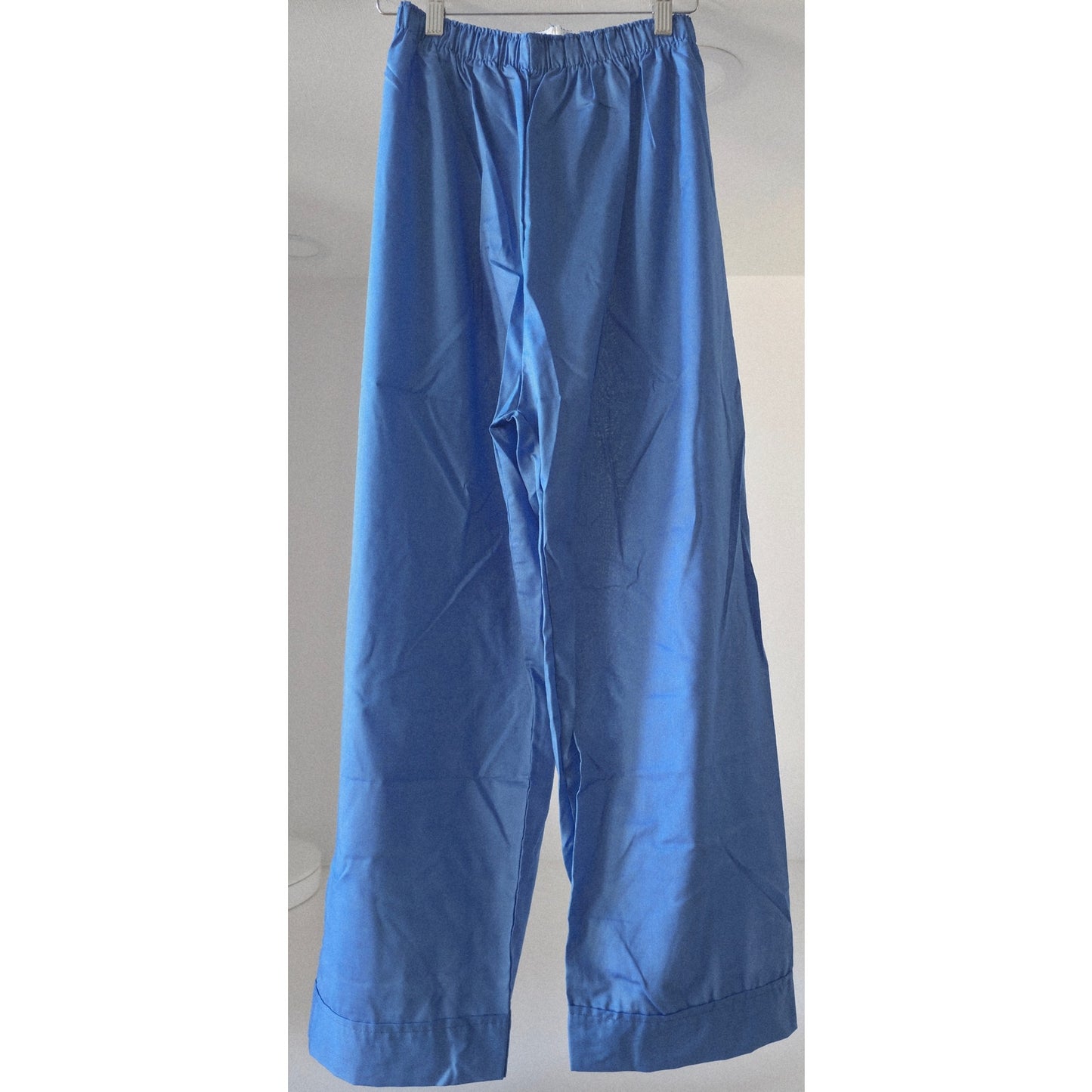 VINTAGE *NEW* 1970's Women's Blue Scrubs | Top & Pants | Kimono with Pink Belt Size M