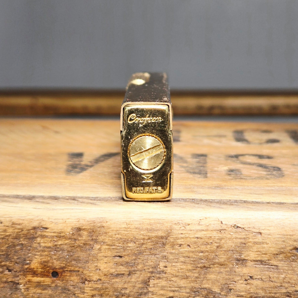 VINTAGE *NEW* 1960's Caption Gold Butane Lighter Japan