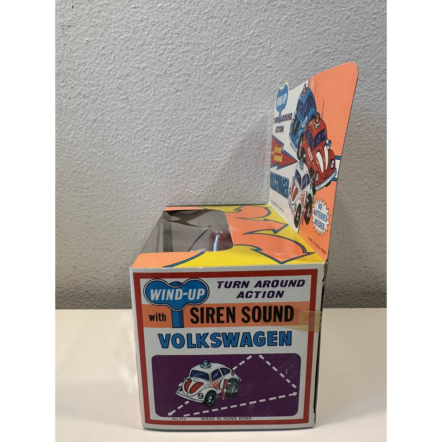 VINTAGE *NEW* Wind-Up VOLKSWAGEN Rescue Bug w/Siren Sound Turn Around Action