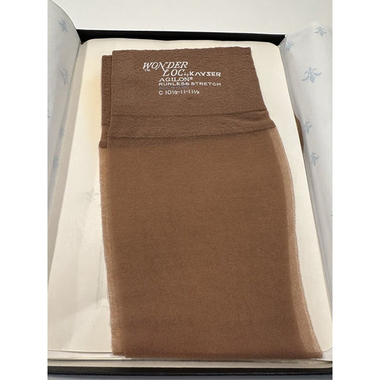 VINTAGE *NEW* Kayser Hosiery-Wonderloc Stretch-Debonair-Seamless-10.5-11.5L D X 2