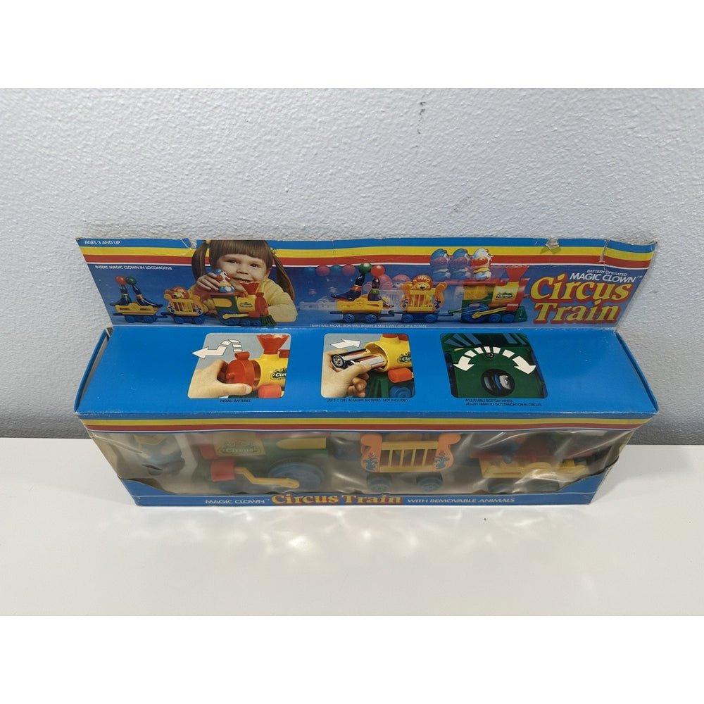 VINTAGE *NEW* 1981 Astra Magic Clown Circus Train w Removable Animals