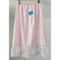 VINTAGE *NEW* 1960's Collins Aikman Women's Light Pink w/Lace Slip Skirt Size M