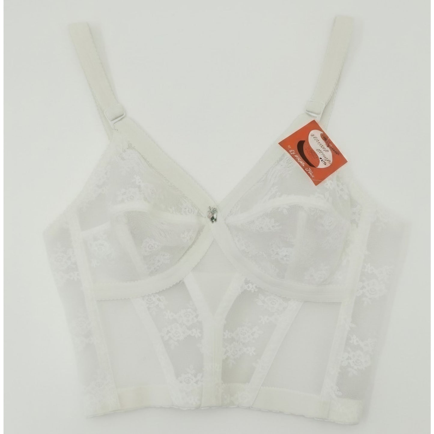 VINTAGE *NEW* 1960's Splendor Form Women's White Lace Bustier Top 34B Lot of 3