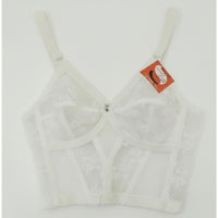 VINTAGE *NEW* 1960's Splendor Form Women's White Lace Bustier Top 34B Lot of 3