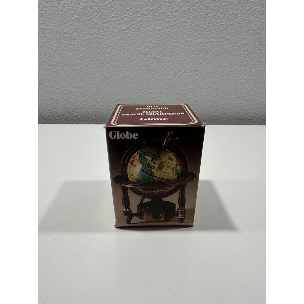 VINTAGE *NEW* Miniature Metal World Globe Pencil Sharpener
