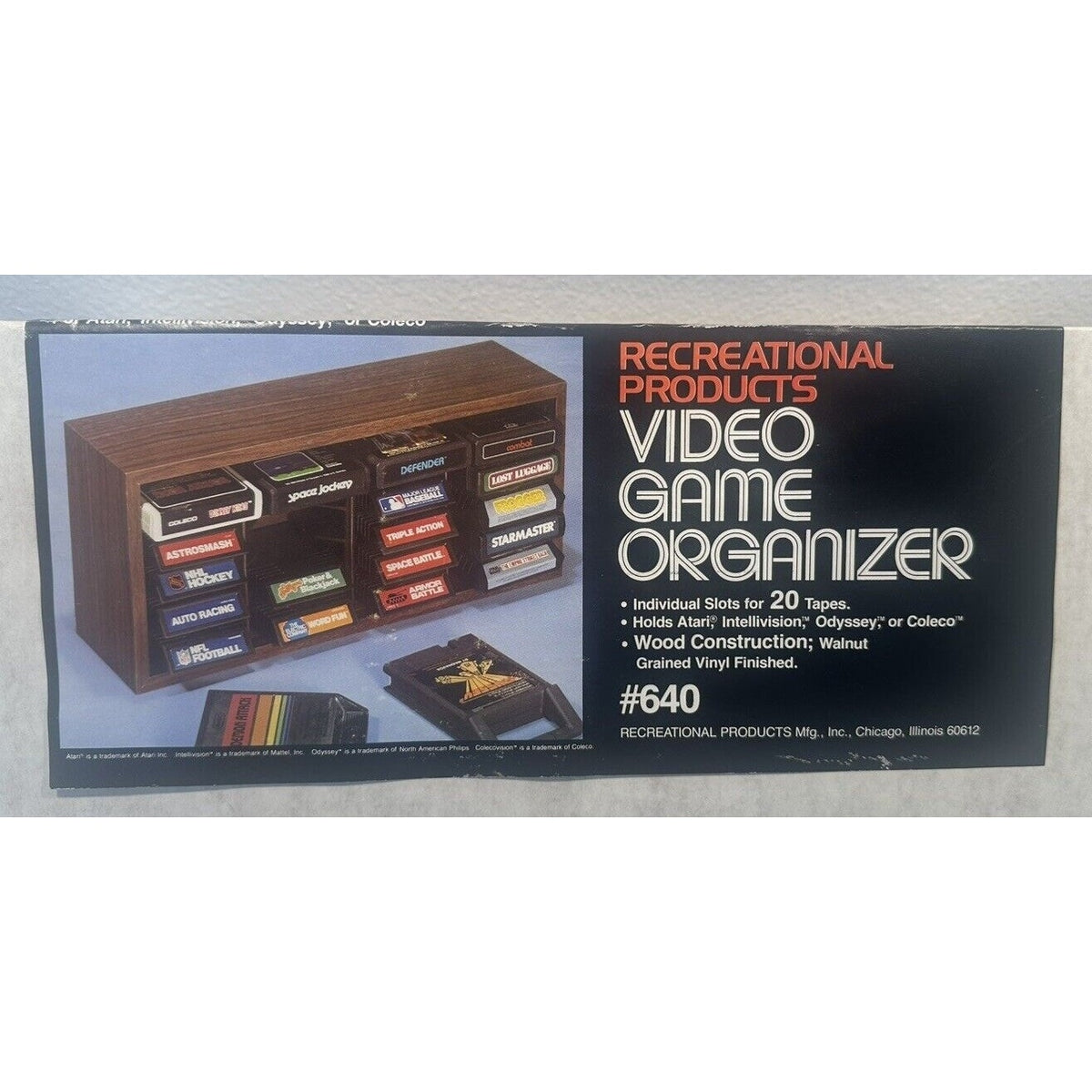 VINTAGE *NEW* 1980's RP 20 X Video Game Case-Atari/Intellivision/Coleco
