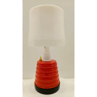 VINTAGE *NEW* 1970's Red and White Battery Operated Indoor-Outdoor Table Lamp