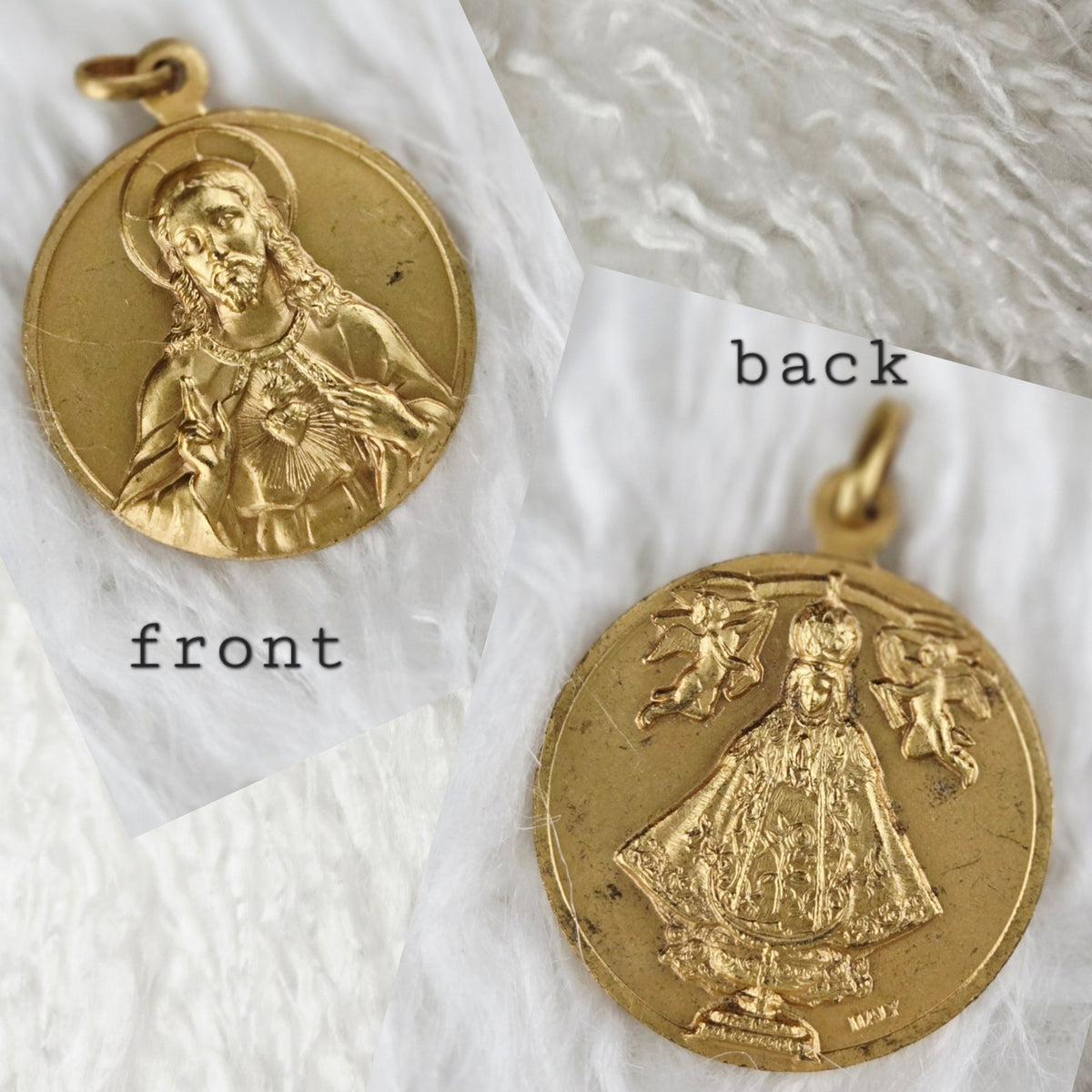 VINTAGE *NEW* 1950's Our Lady of San Juan de Las Lagos Gold-Toned Pendant 1.25"
