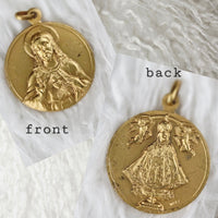VINTAGE *NEW* 1950's Our Lady of San Juan de Las Lagos Gold-Toned Pendant 1.25"