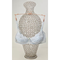VINTAGE *NEW* 1960's Empire Foundation Women's Blue Lace Push-Up Bra Size 36A