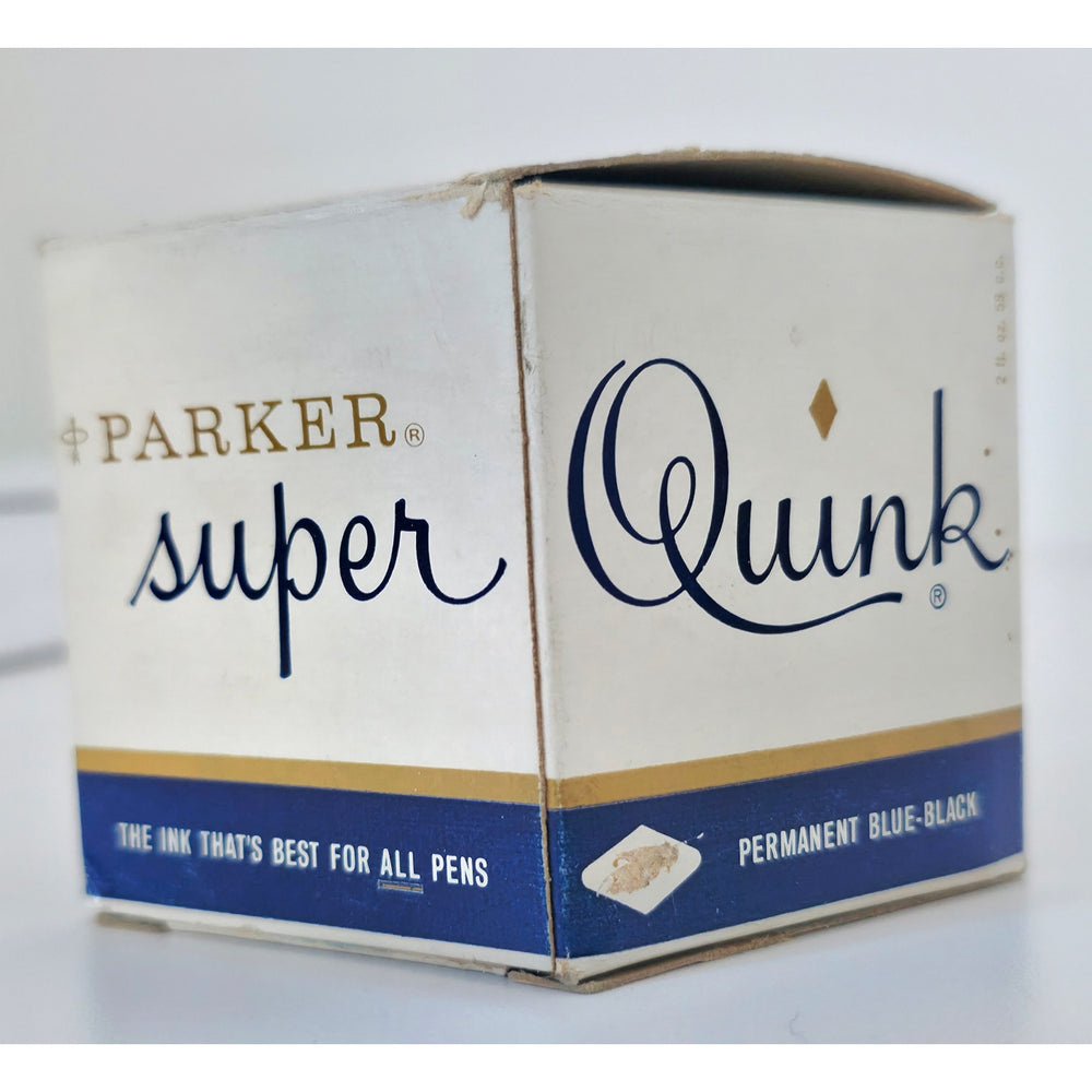 VINTAGE *NEW* 1970's Parker Blue-Black Super Quick Permanent Ink 2oz Made in USA