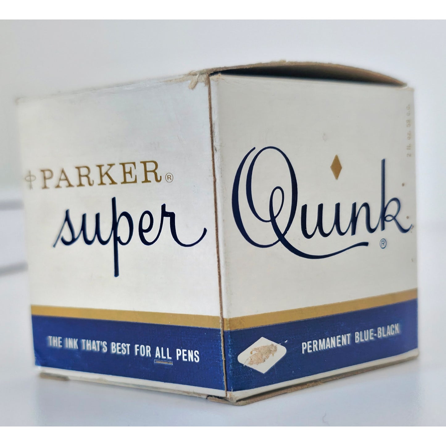 VINTAGE *NEW* 1970's Parker Blue-Black Super Quick Permanent Ink 2oz Made in USA
