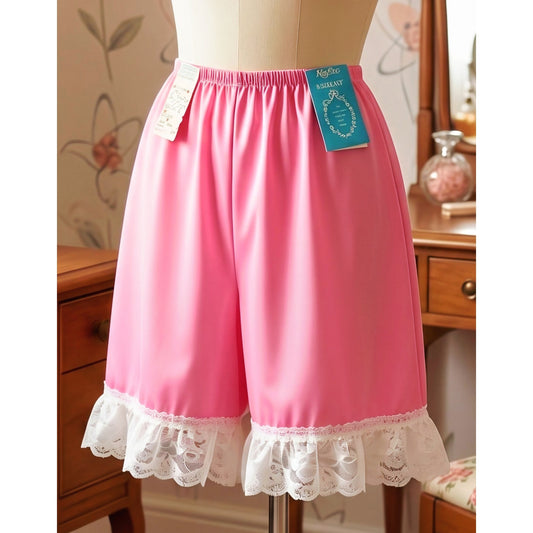 VINTAGE *NEW* 1960's Kayser Women's Pink w/White Lace Bloomers Panties Size S (5)