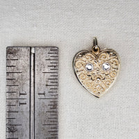 VINTAGE *NEW* 1950's Gold-Toned Heart Shaped Locket 1"