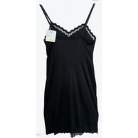 VINTAGE *NEW* 1960's Kayser Women's Black w/Lace Trim Slip Dress Size XS USA