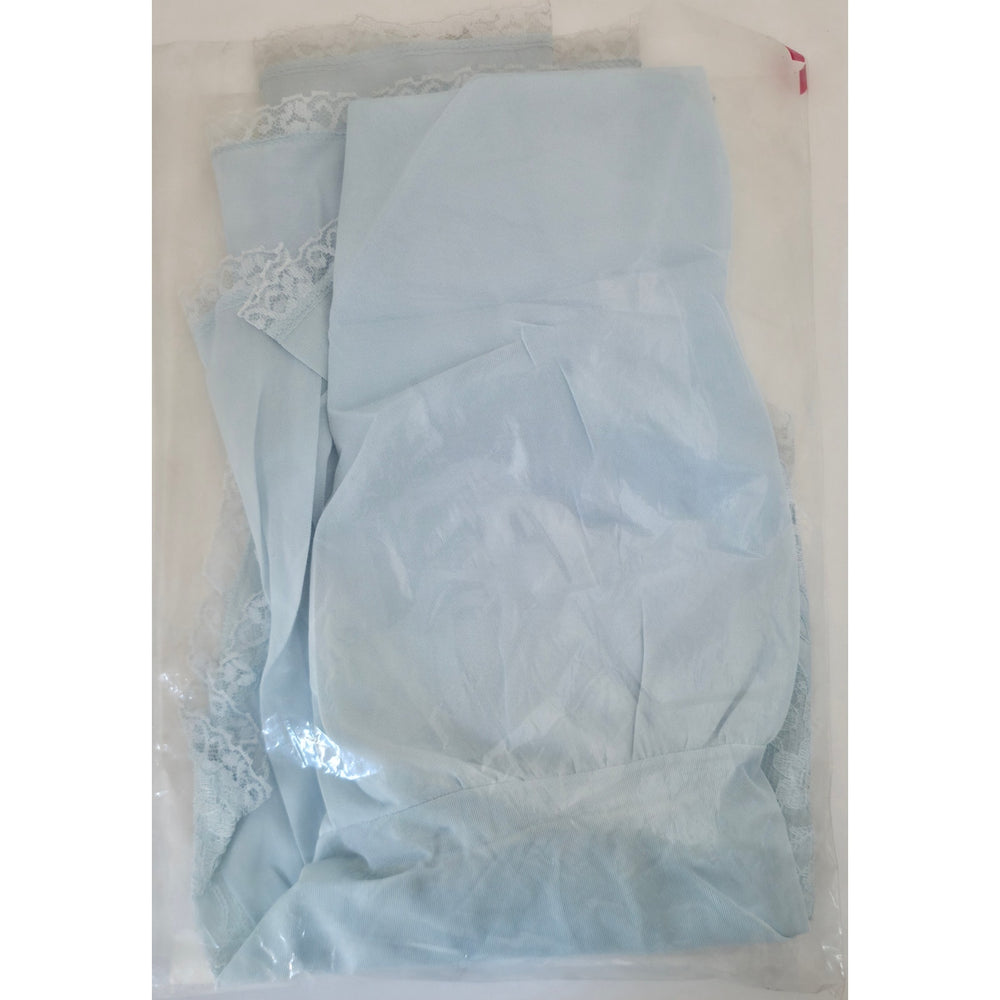 VINTAGE *NEW* 1960's Women's Light Blue Nightgown with White Lace 100% Nylon Size L