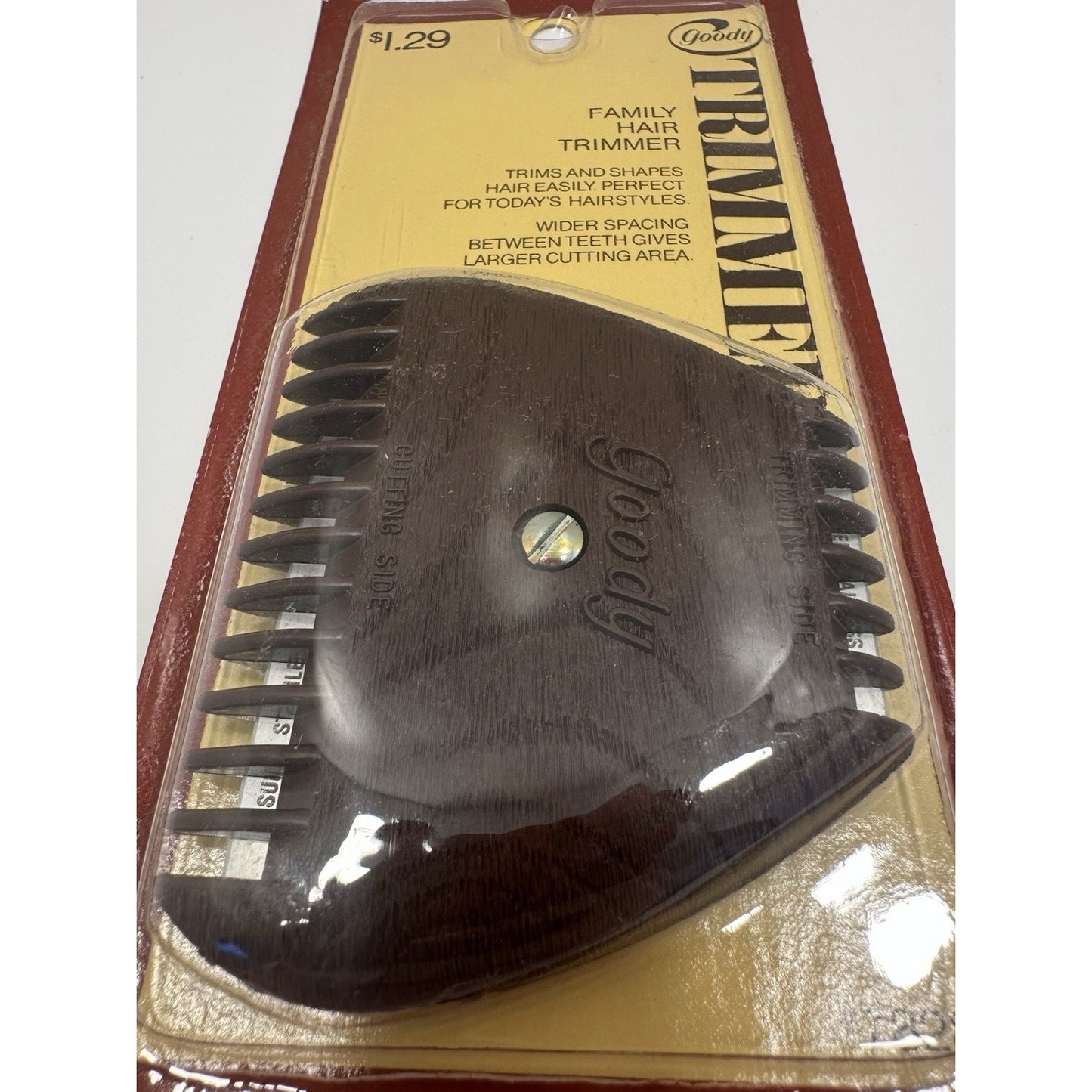 VINTAGE *NEW* 1972 Goody Family Hair Trimmer #7828 Brown Comb 3.5"