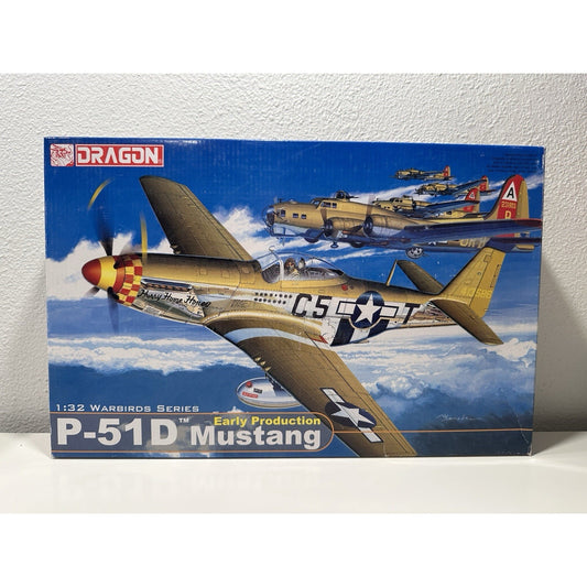 VINTAGE *NEW* Dragon P-51D Mustang Early Prod #3205 1:32 Scale Model Plane Kit