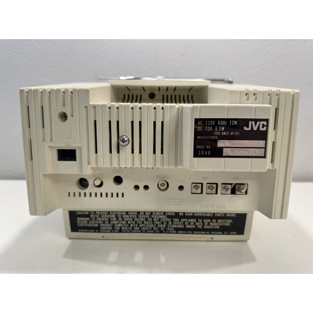 VINTAGE *NEW* 1977 JVC 3040 Solid State Portable TV Retro White