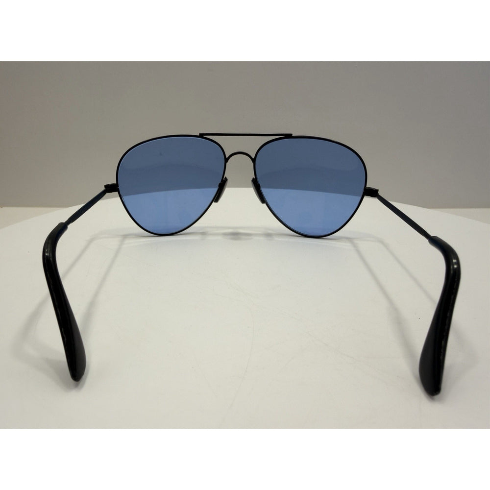 VINTAGE *NEW* 1970's Aviator Black Metal Frame with Blue Tinted Lens Sunglasses