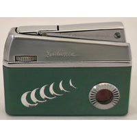 VINTAGE *NEW* 1960's Galaxie Green and Silver Butane Lighter Japan