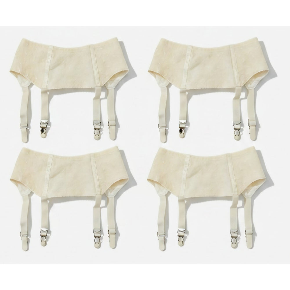 VINTAGE *PRISTINE * 1960's MACBESS Women's Cream Garter Belts Size 30 Lot 4
